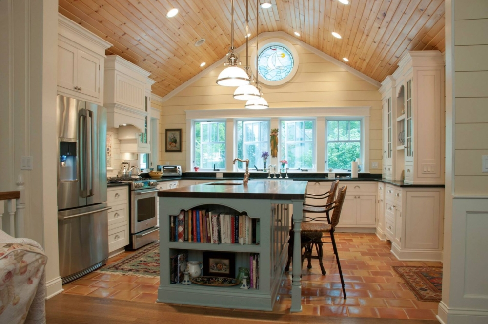 This Lake Geneva kitchen now has plenty of space with built-in storage Remodeled kitchen with built-ins
